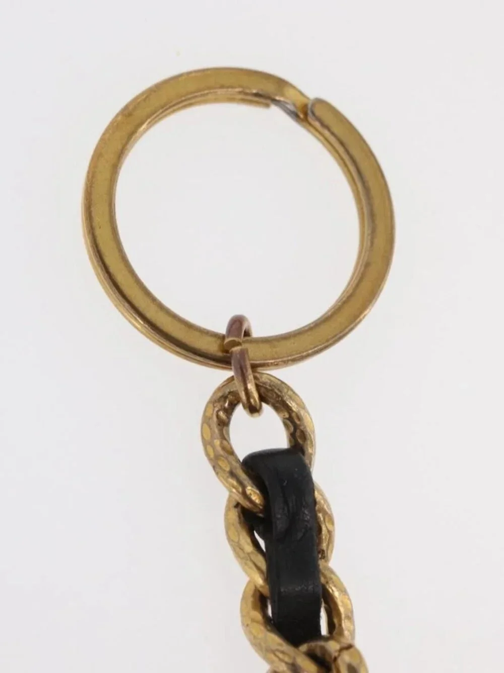 CHANEL COCO Mark Key Ring Charm metal Gold CC Auth bs34873